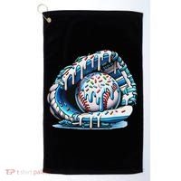 Baseball Drip Ice Cream Sprinkles Baseball Glove Golf Towel thumb 0