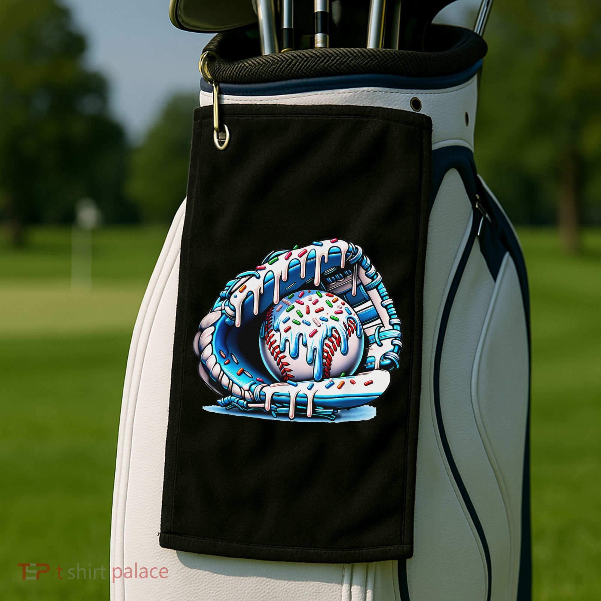 Baseball Drip Ice Cream Sprinkles Baseball Glove Golf Towel