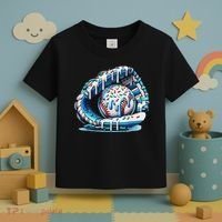 Baseball Drip Ice Cream Sprinkles Baseball Glove Toddler T-Shirt thumb 3