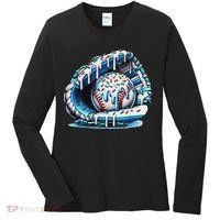 Baseball Drip Ice Cream Sprinkles Baseball Glove Women's Long Sleeve Shirt thumb 0