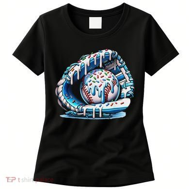 Baseball Drip Ice Cream Sprinkles Baseball Glove Women's T-Shirt