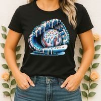 Baseball Drip Ice Cream Sprinkles Baseball Glove Women's T-Shirt thumb 2