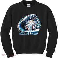 Baseball Drip Ice Cream Sprinkles Baseball Glove Kids Sweatshirt thumb 0