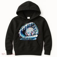 Baseball Drip Ice Cream Sprinkles Baseball Glove Kids Hoodie thumb 0