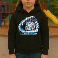 Baseball Drip Ice Cream Sprinkles Baseball Glove Kids Hoodie thumb 3