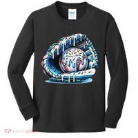 Baseball Drip Ice Cream Sprinkles Baseball Glove Kids Long Sleeve Shirt thumb 0