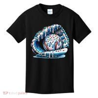 Baseball Drip Ice Cream Sprinkles Baseball Glove Kids T-Shirt thumb 0