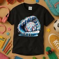 Baseball Drip Ice Cream Sprinkles Baseball Glove Kids T-Shirt thumb 3