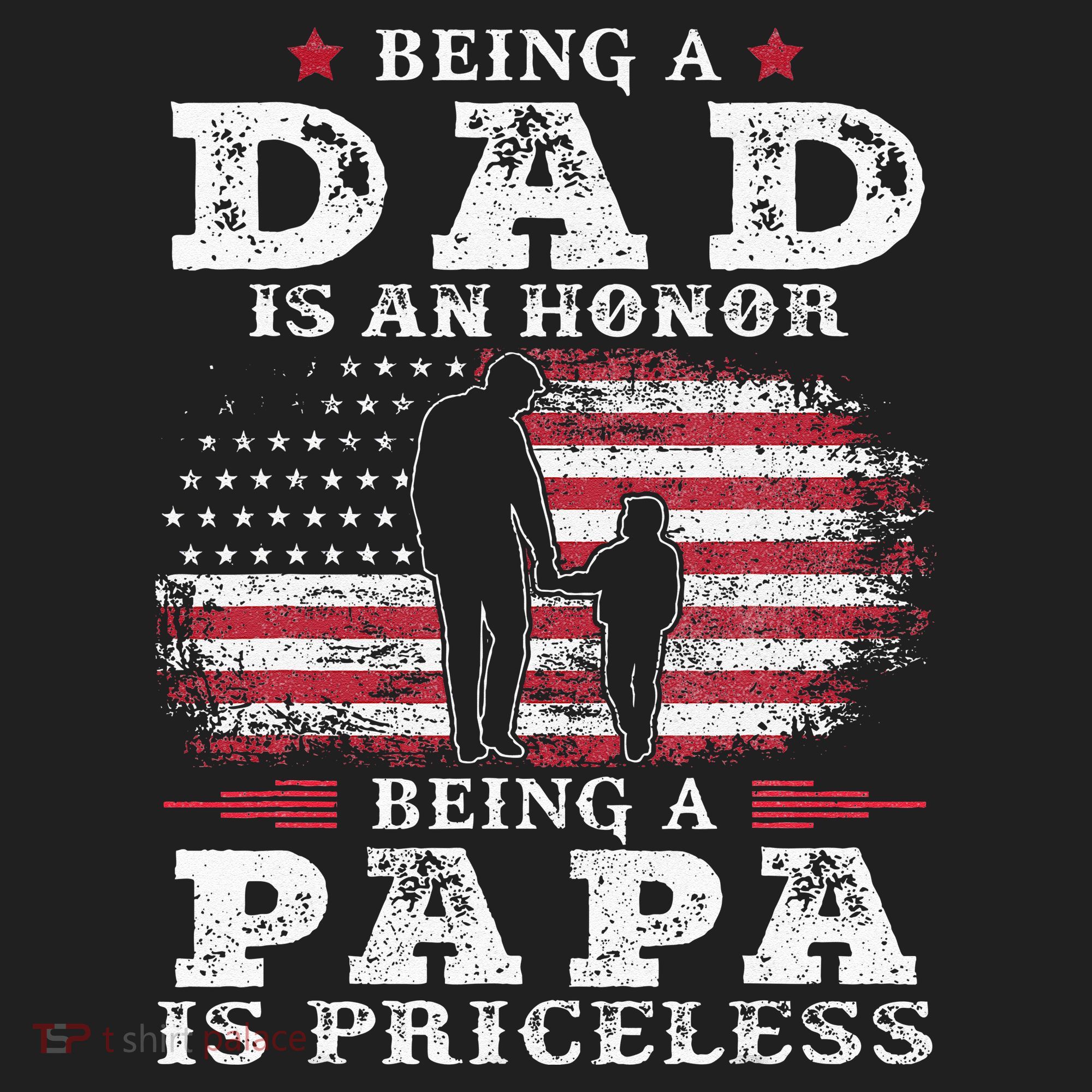 Being Dad Is An Honor Being Papa Is Priceless USA Flag Women's Sweatshirt