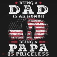 Being Dad Is An Honor Being Papa Is Priceless USA Flag Polo thumb 3
