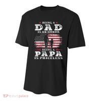 Being Dad Is An Honor Being Papa Is Priceless USA Flag Youth Performance Sprint T-Shirt thumb 0
