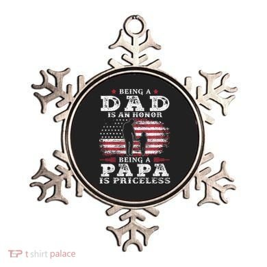 Being Dad Is An Honor Being Papa Is Priceless USA Flag Ornament