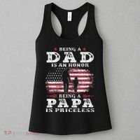Being Dad Is An Honor Being Papa Is Priceless USA Flag Women's Tank Top thumb 3