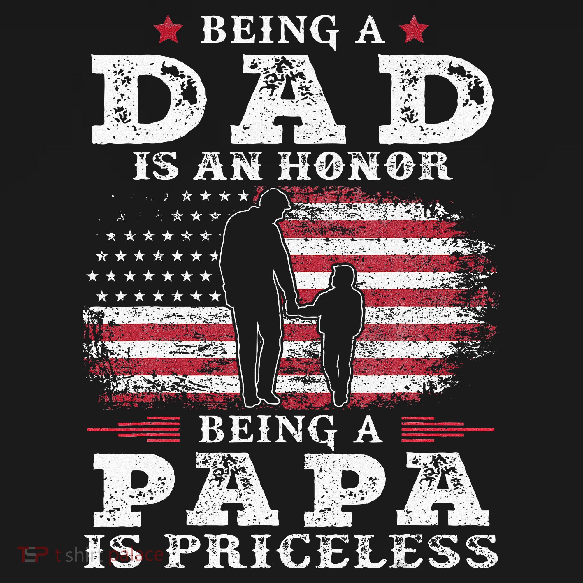 Being Dad Is An Honor Being Papa Is Priceless USA Flag Kids Sweatshirt