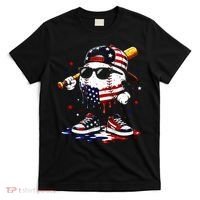 Baseball Drip Ice Cream 4th Of July American USA T-Shirt thumb 0