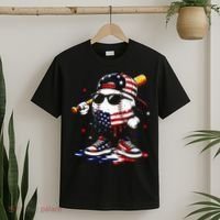 Baseball Drip Ice Cream 4th Of July American USA T-Shirt thumb 2