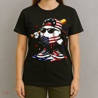 Baseball Drip Ice Cream 4th Of July American USA T-Shirt thumb 4