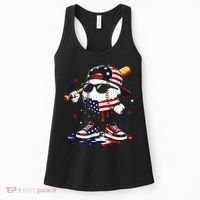 Baseball Drip Ice Cream 4th Of July American USA Women's Tank Top thumb 0