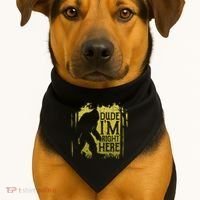 Bigfoot Dude IM Right Here Funny Sasquatch USA-Made Doggie Bandana thumb 1