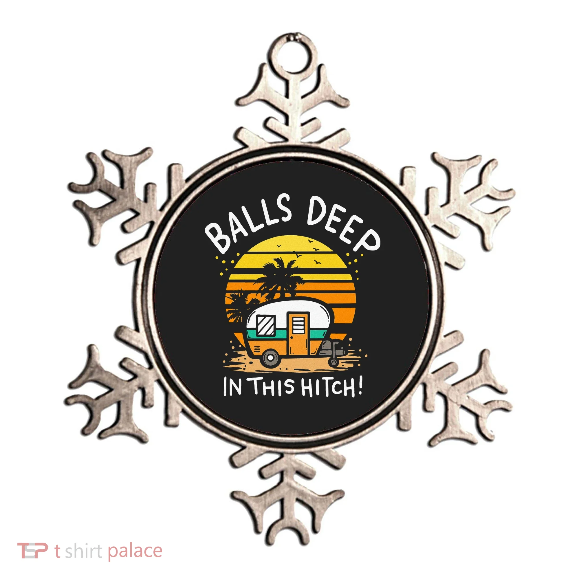 Balls Deep In This Hitch RV Camper Holiday Funny Camping Ornament