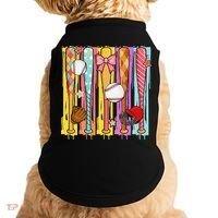 Baseball Dripping Ice Cream Drip Baseball Season Doggie Tank thumb 0