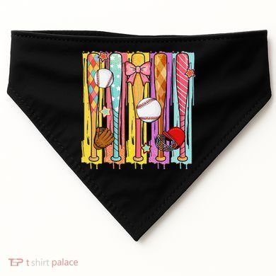 Baseball Dripping Ice Cream Drip Baseball Season USA-Made Doggie Bandana