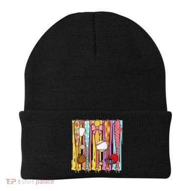 Baseball Dripping Ice Cream Drip Baseball Season Beanie