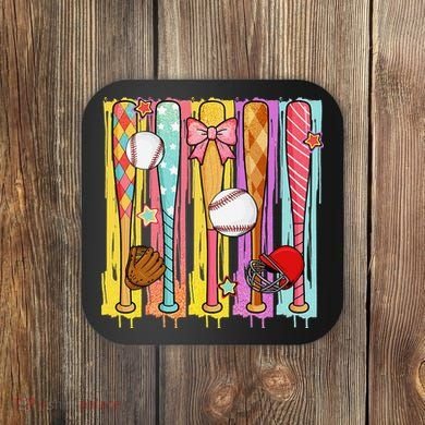 Baseball Dripping Ice Cream Drip Baseball Season Coaster
