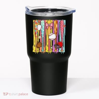 Baseball Dripping Ice Cream Drip Baseball Season Tumbler