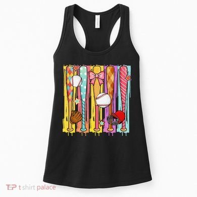 Baseball Dripping Ice Cream Drip Baseball Season Women's Tank Top