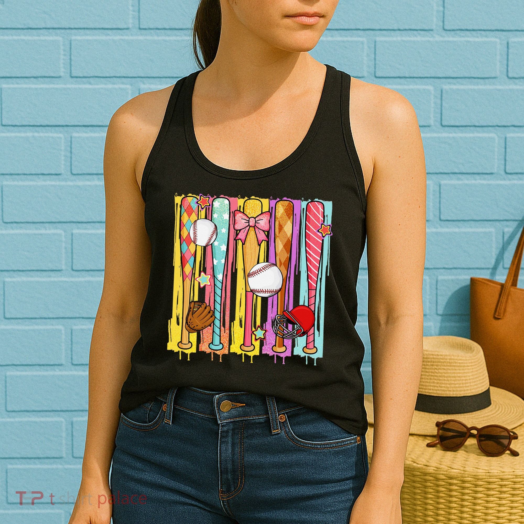 Baseball Dripping Ice Cream Drip Baseball Season Women's Tank Top