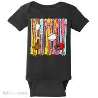 Baseball Dripping Ice Cream Drip Baseball Season Baby Bodysuit thumb 0