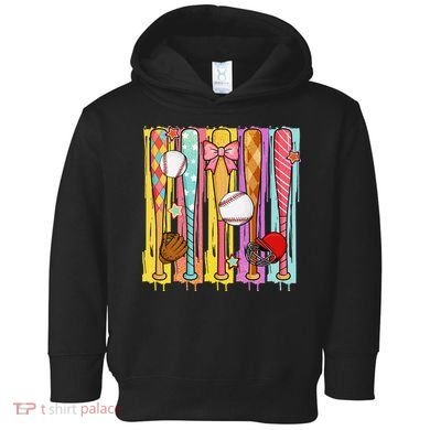 Baseball Dripping Ice Cream Drip Baseball Season Toddler Hoodie