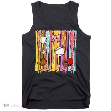 Baseball Dripping Ice Cream Drip Baseball Season Tank Top