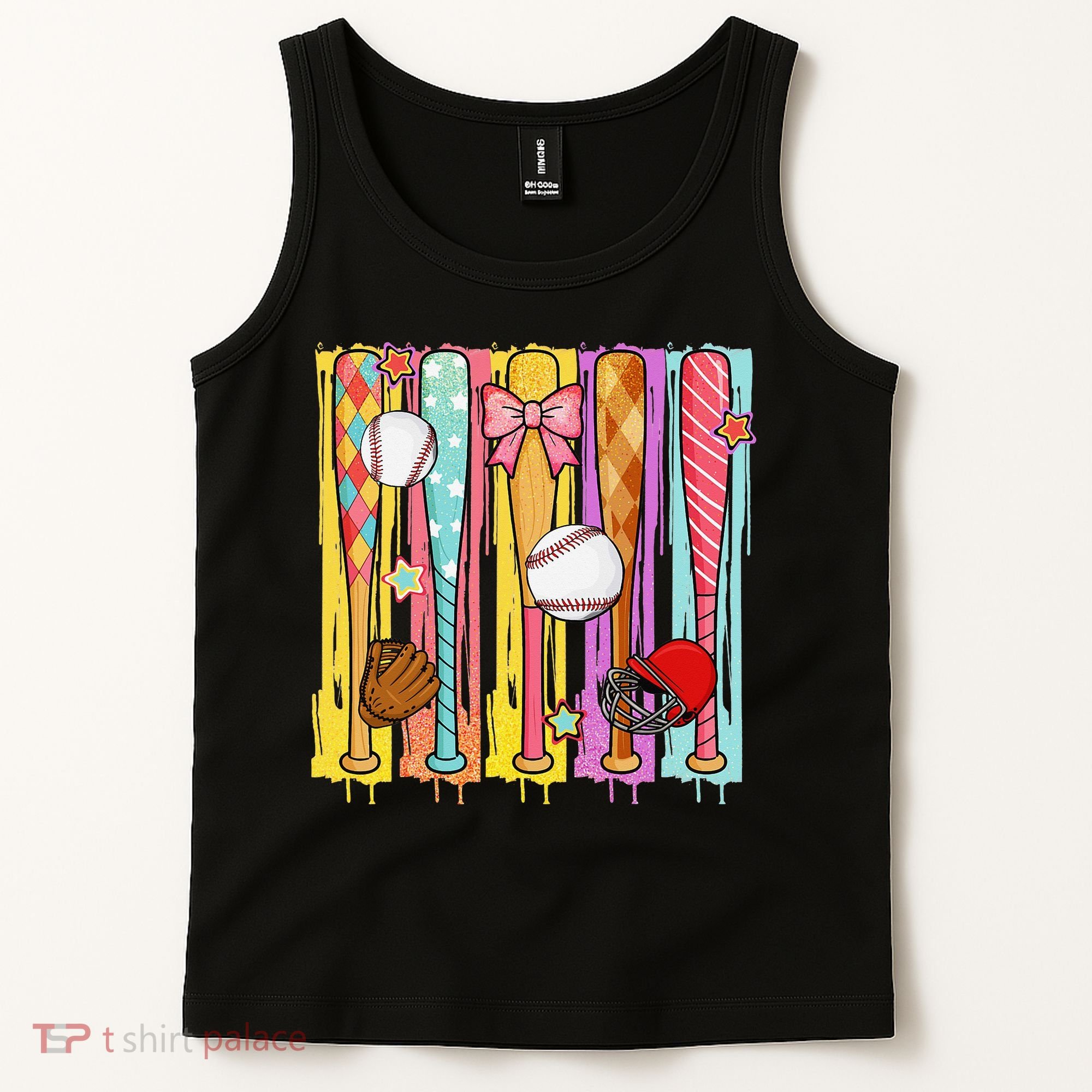 Baseball Dripping Ice Cream Drip Baseball Season Tank Top