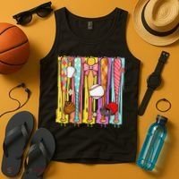 Baseball Dripping Ice Cream Drip Baseball Season Tank Top thumb 4