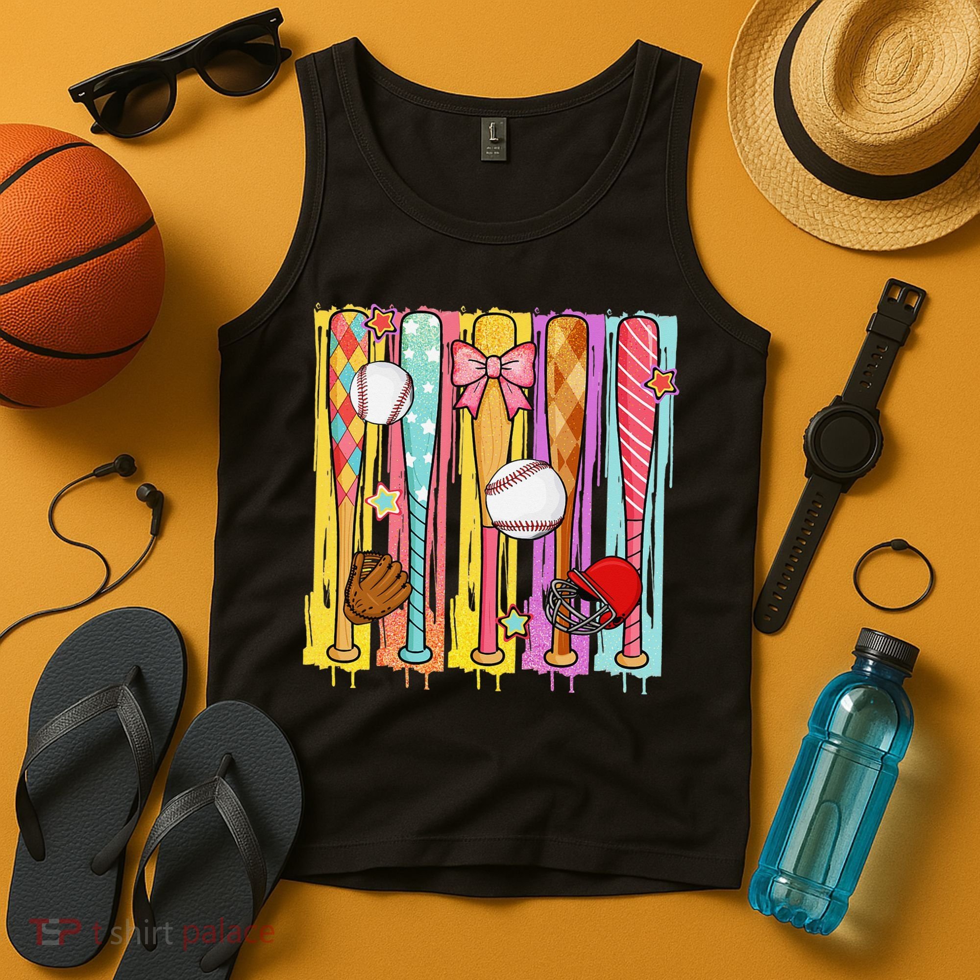 Baseball Dripping Ice Cream Drip Baseball Season Tank Top