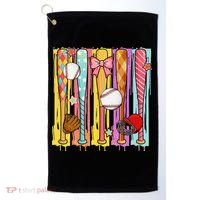 Baseball Dripping Ice Cream Drip Baseball Season Golf Towel thumb 0