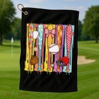 Baseball Dripping Ice Cream Drip Baseball Season Golf Towel thumb 1