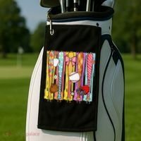 Baseball Dripping Ice Cream Drip Baseball Season Golf Towel thumb 2