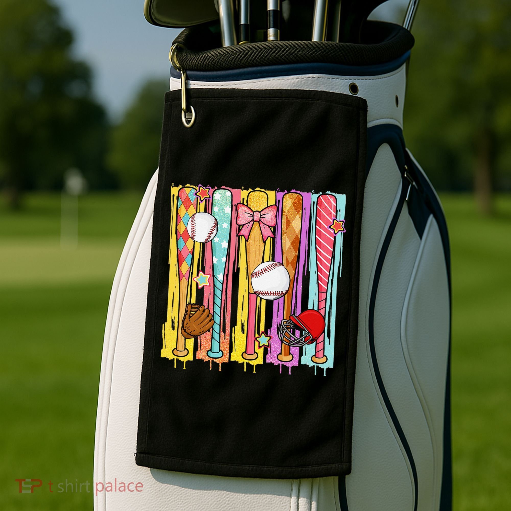 Baseball Dripping Ice Cream Drip Baseball Season Golf Towel