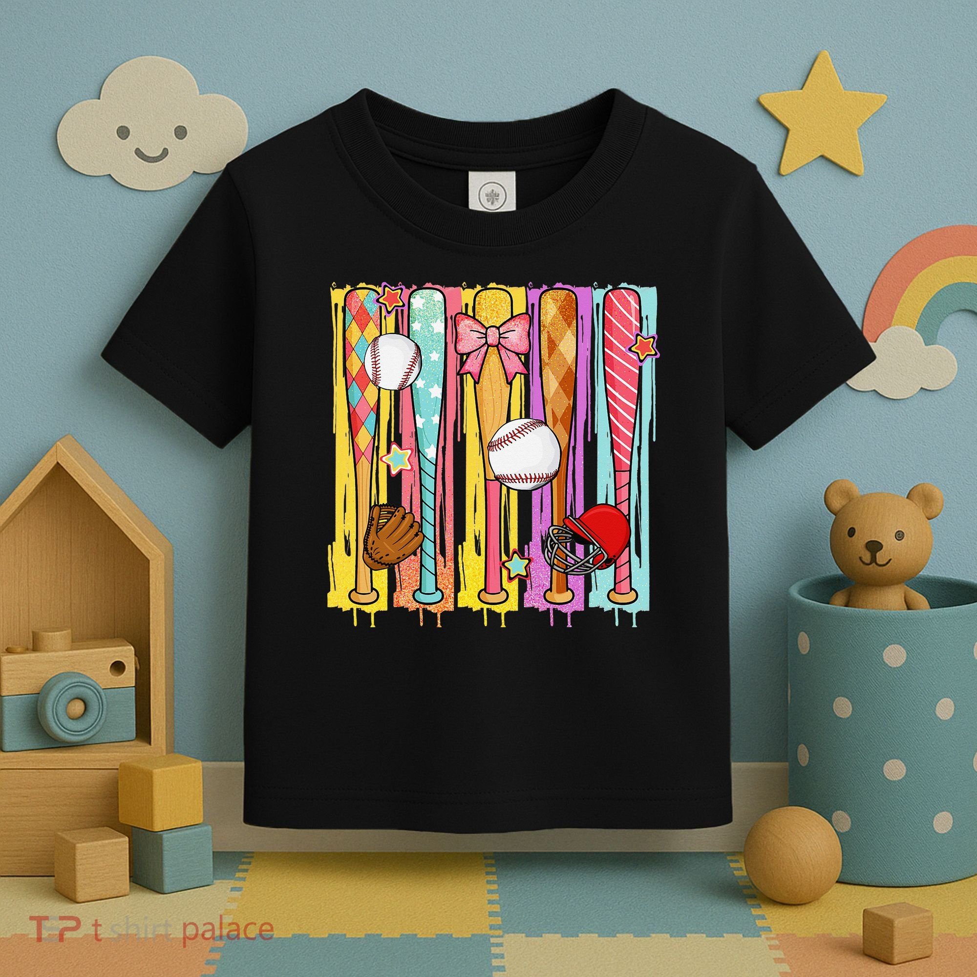 Baseball Dripping Ice Cream Drip Baseball Season Toddler T-Shirt