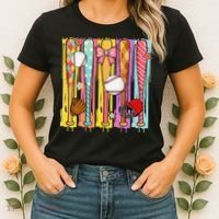 Baseball Dripping Ice Cream Drip Baseball Season Women's T-Shirt thumb 2
