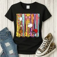 Baseball Dripping Ice Cream Drip Baseball Season Women's T-Shirt thumb 3