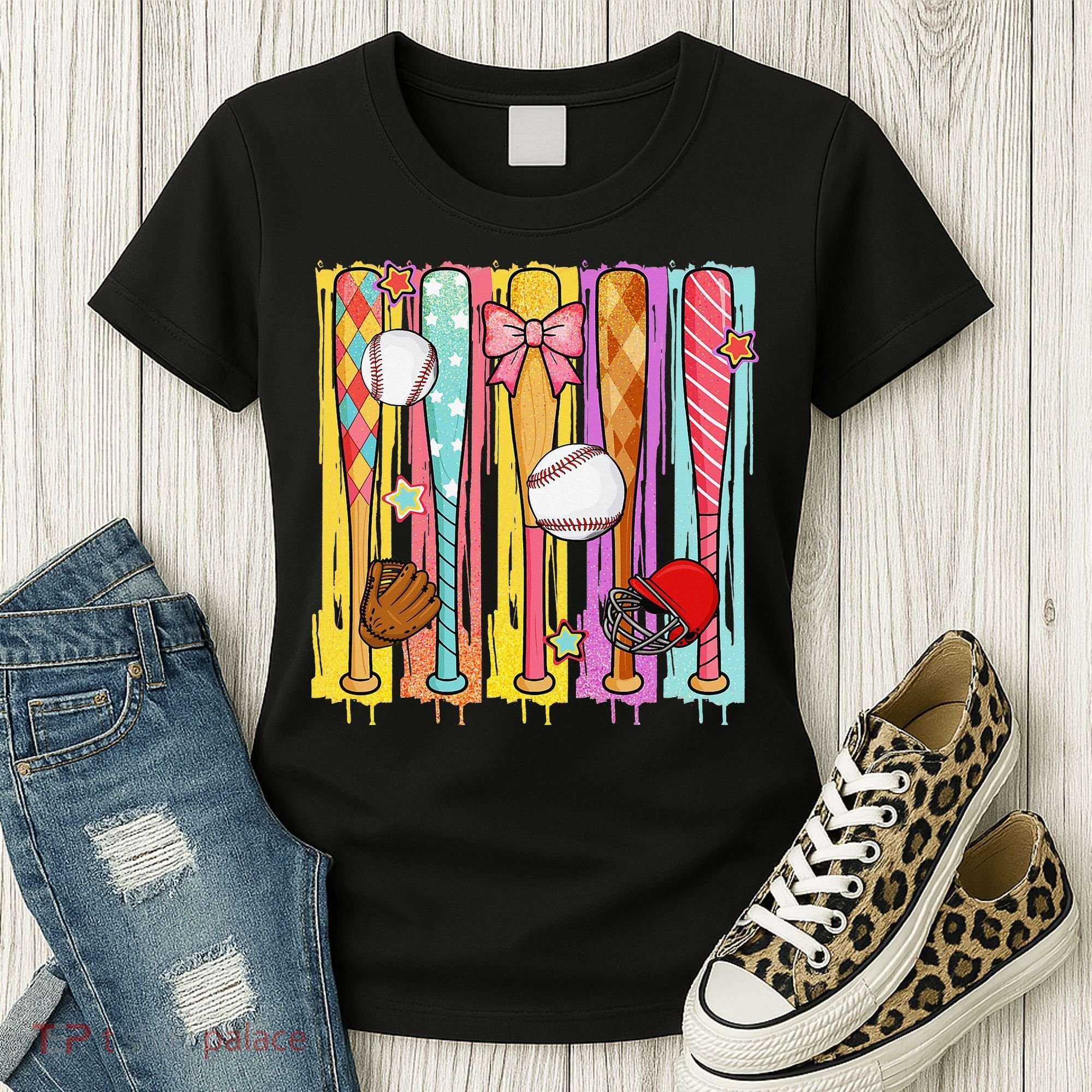 Baseball Dripping Ice Cream Drip Baseball Season Women's T-Shirt