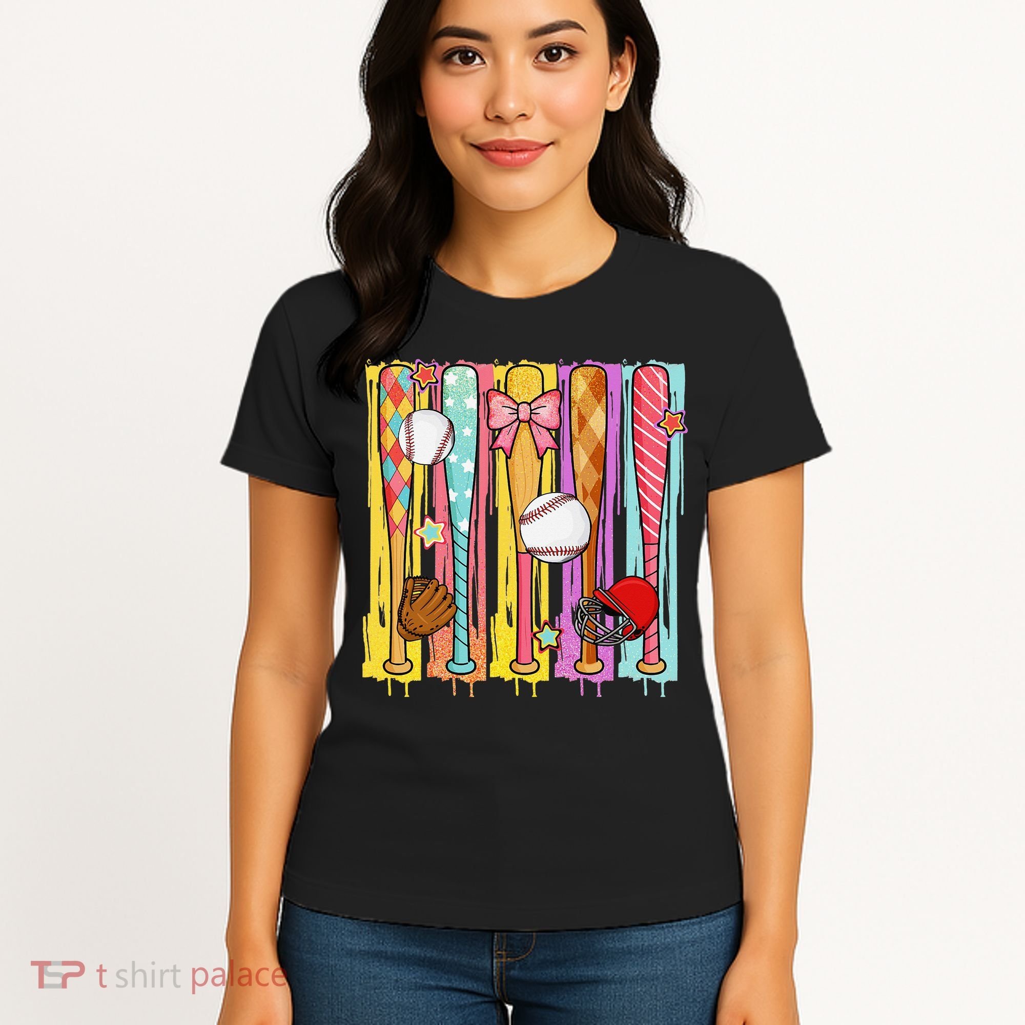 Baseball Dripping Ice Cream Drip Baseball Season Women's T-Shirt