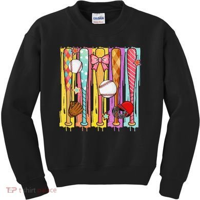 Baseball Dripping Ice Cream Drip Baseball Season Kids Sweatshirt