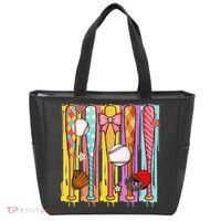 Baseball Dripping Ice Cream Drip Baseball Season Tote Bag thumb 0