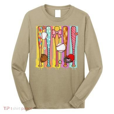 Baseball Dripping Ice Cream Drip Baseball Season Long Sleeve Shirt