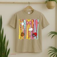 Baseball Dripping Ice Cream Drip Baseball Season T-Shirt thumb 2